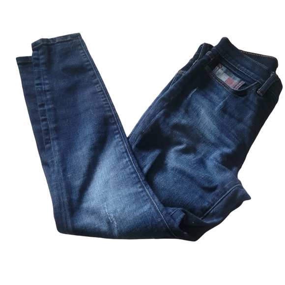 Tommy Hilfiger High Rise Dark Wash Distressed Jeans Sz. 28 - Picture 3 of 7